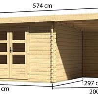 Foto van Karibu 78674 Bastrup 7 Blokhut met veranda 200cm