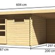 Foto von Karibu Bastrup 8 Gartenhaus mit Anbaudach 200 cm - Seite und Rückwand (78676)
