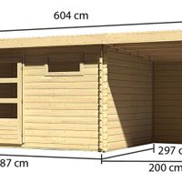 Foto van Karibu 78675 Bastrup 8 Blokhut met veranda 200cm