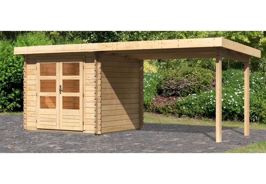 Foto van Karibu Bastrup 2 tuinhuis met overkapping 300 cm (91530)