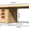 Foto von Karibu Bastrup 2 Gartenhaus mit Anbaudach 300 cm (91530)