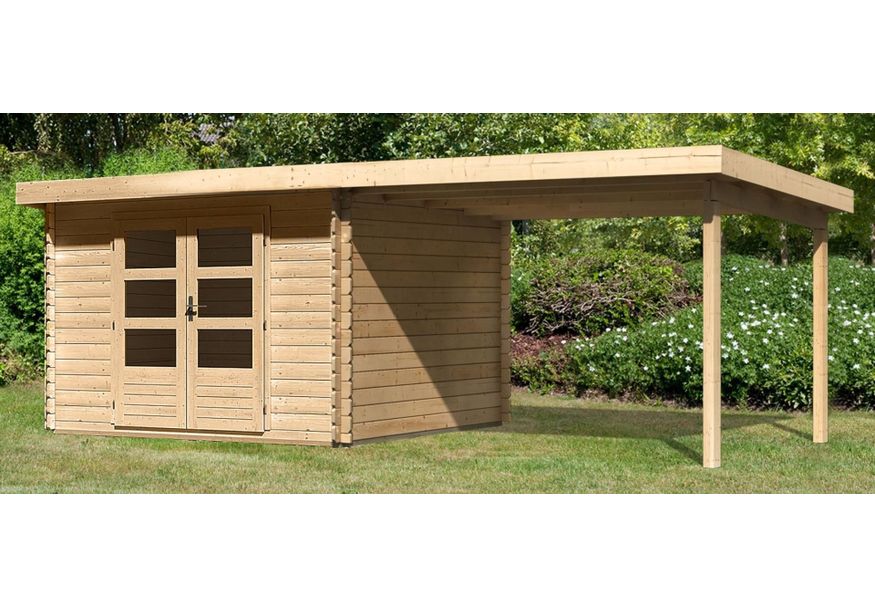 Karibu Bastrup 3 tuinhuis met overkapping 300 cm (91532) Foto van Karibu Bastrup 3 tuinhuis met overkapping 300 cm (91532)