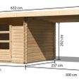Foto von Karibu Bastrup 3 Gartenhaus mit Anbaudach 300 cm (91532)