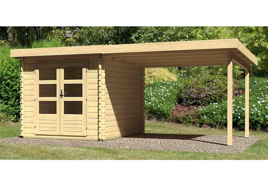 Karibu Bastrup 4 tuinhuis met overkapping 300 cm (73298) Foto van Karibu Bastrup 4 tuinhuis met overkapping 300 cm (73298)