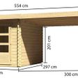 Foto von Karibu Bastrup 4 Gartenhaus mit Anbaudach 300 cm (73298)
