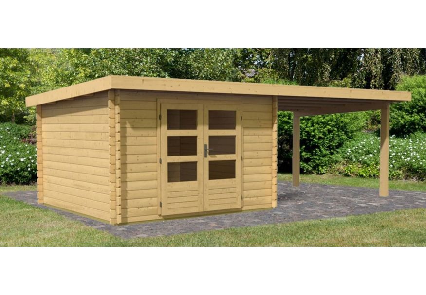 Karibu Bastrup 5 tuinhuis met overkapping 300 cm (73299) Foto van Karibu Bastrup 5 tuinhuis met overkapping 300 cm (73299)