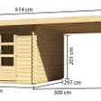 Foto von Karibu Bastrup 5 Gartenhaus mit Anbaudach 300 cm (73299)