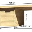 Foto von Karibu Bastrup 8 Gartenhaus mit Anbaudach 300 cm (79315)