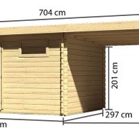 Foto van Karibu 79315 Bastrup 8 Blokhut met zijluifel 300cm