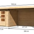 Foto van Karibu Bastrup 2 tuinhuis met overkapping 300 cm - zij en achterwand (91531)