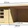 Foto van Karibu Bastrup 5 tuinhuis met overkapping 300 cm - zij en achterwand (73329)