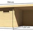 Foto van Karibu Bastrup 8 tuinhuis met overkapping 300 cm - zij en achterwand (78677)