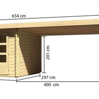 Foto van Karibu 77805 Bastrup 4 Blokhut met zijluifel 400cm