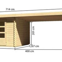 Foto van Karibu 73991 Bastrup 5 Blokhut met zijluifel 400cm