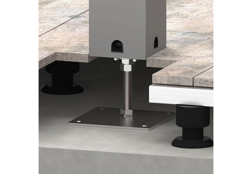 Foto van Biohort In hoogte verstelbare grondplaat Kwartsgrijs metallic