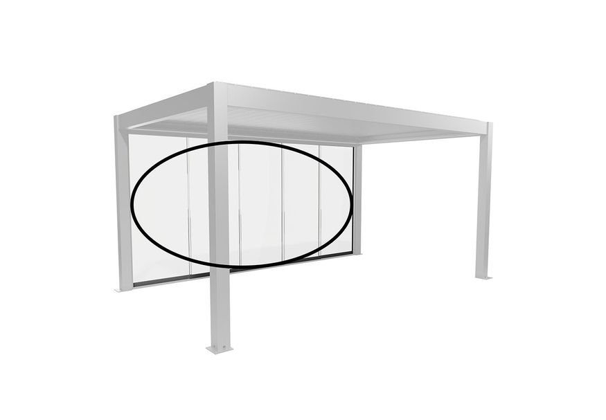 Foto van Biohort Glazen schuifwand helder glas 3m Kwartsgrijs metallic