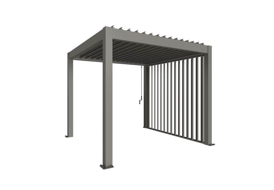 Foto van Biohort Zijwand met lamellen 4m Kwartsgrijs metallic