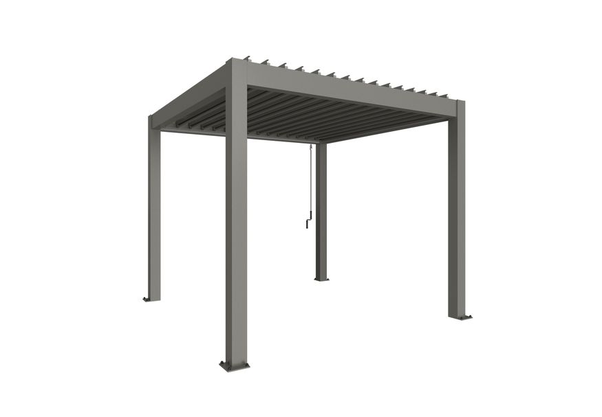 Foto van Biohort Pergola 300 x 300 cm Kwartsgrijs metallic