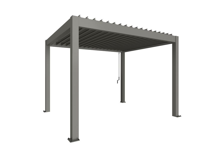 Foto van Biohort Pergola 350 x 300 cm Kwartsgrijs metallic