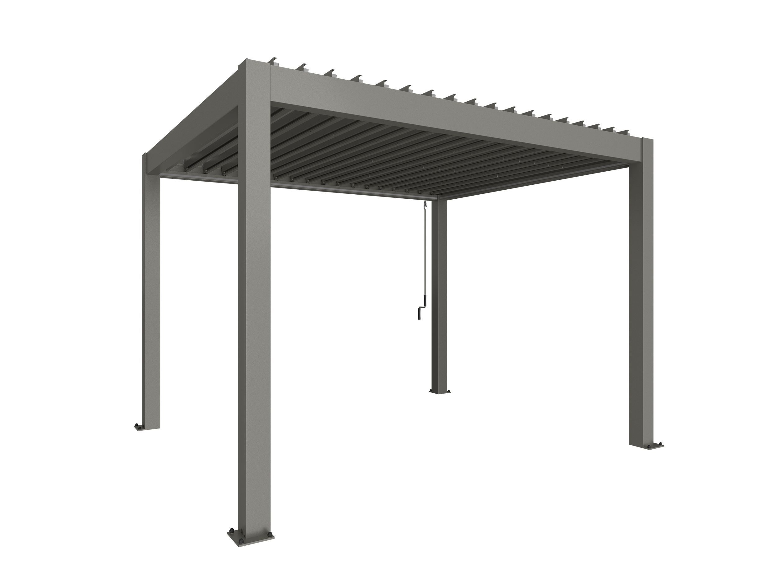 Foto van Biohort Pergola 350 x 300 cm Kwartsgrijs metallic