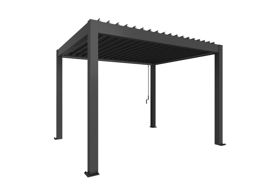 Foto van Biohort Pergola 350 x 300 cm Donkergrijs metallic