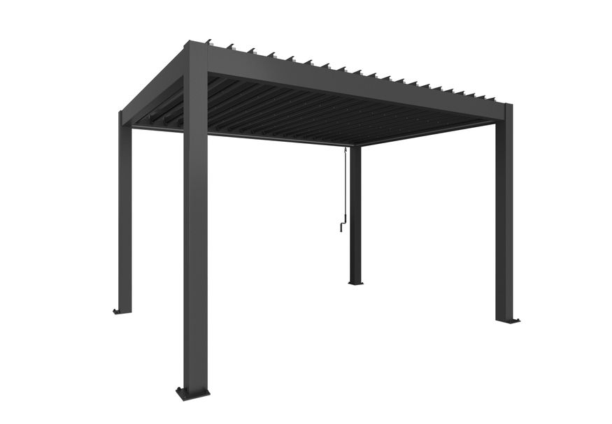 Foto van Biohort Pergola 400 x 300 cm Kwartsgrijs metallic