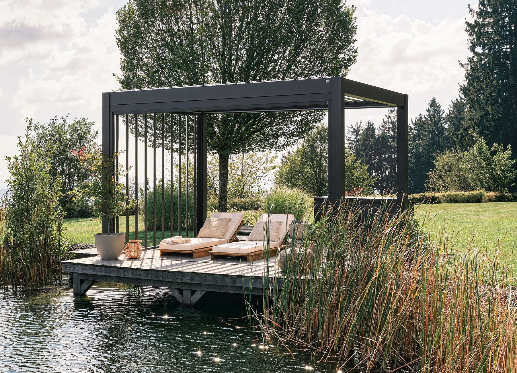 Foto van Biohort Pergola 400 x 300 cm Donkergrijs metallic