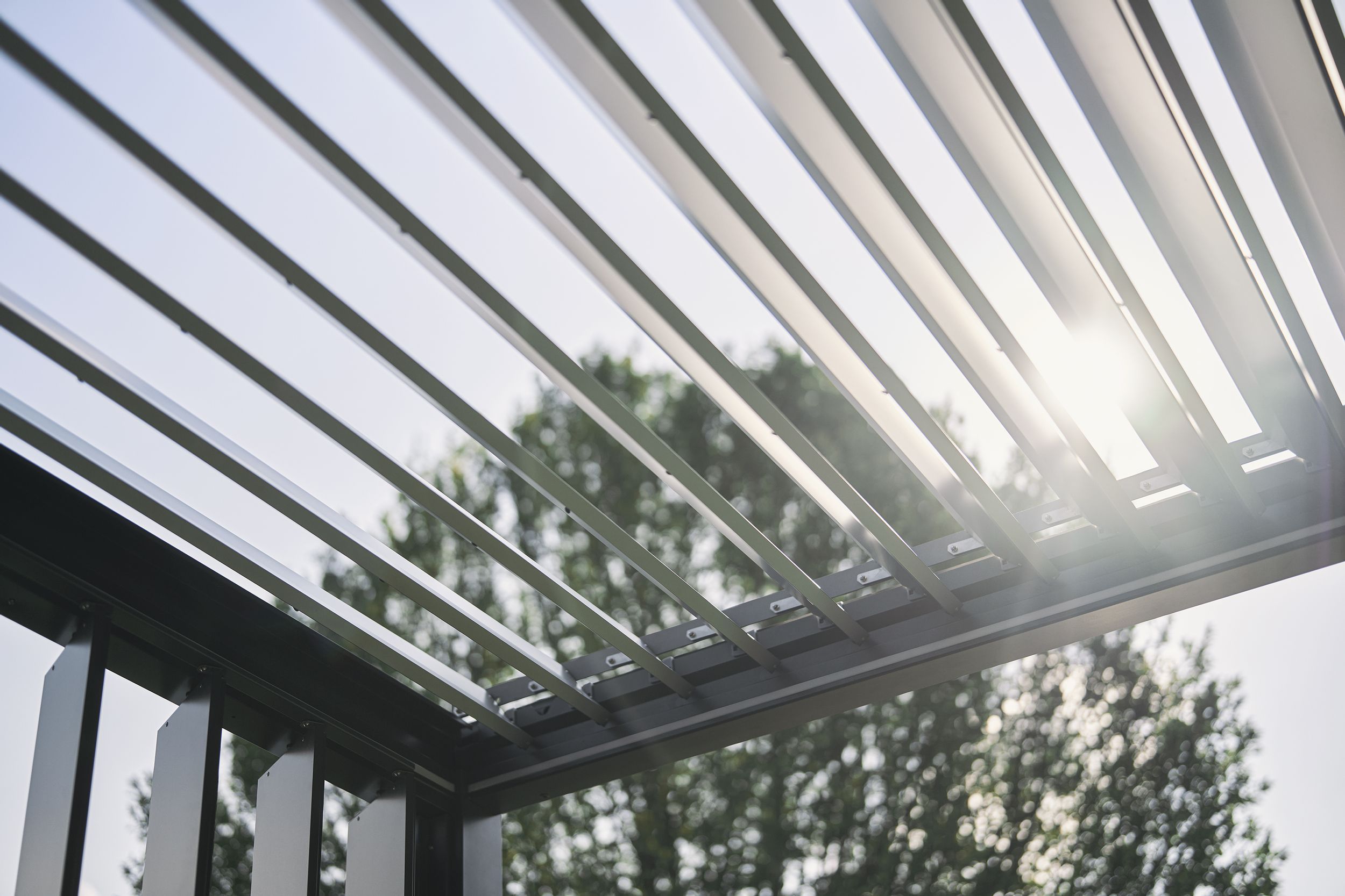Foto van Biohort Pergola 300 x 350 cm Donkergrijs metallic
