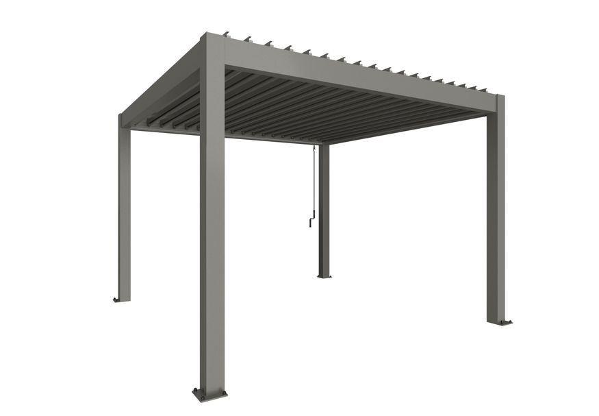 Foto van Biohort Pergola 350 x 350 cm Kwartsgrijs metallic