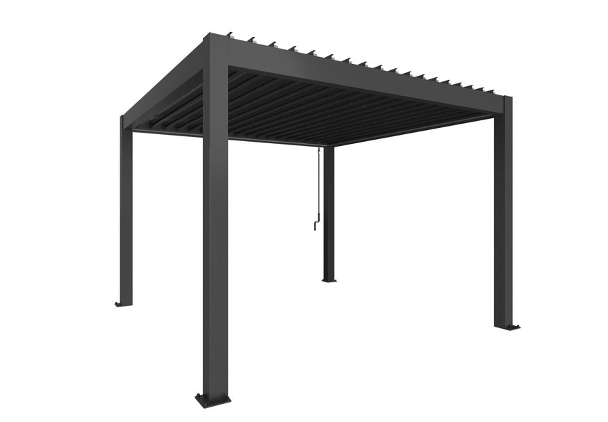 Foto van Biohort Pergola 350 x 350 cm Donkergrijs metallic