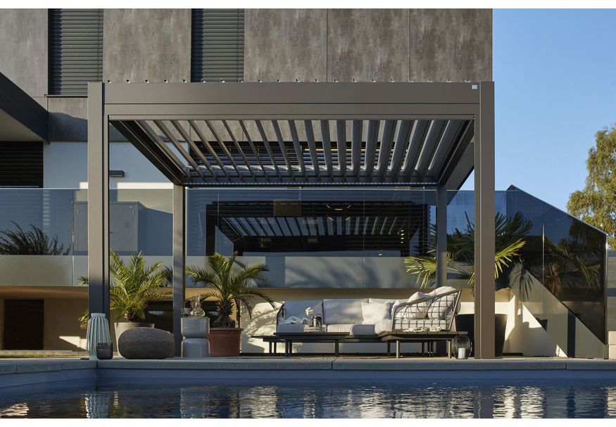 Foto van Biohort Pergola 350 x 350 cm Donkergrijs metallic