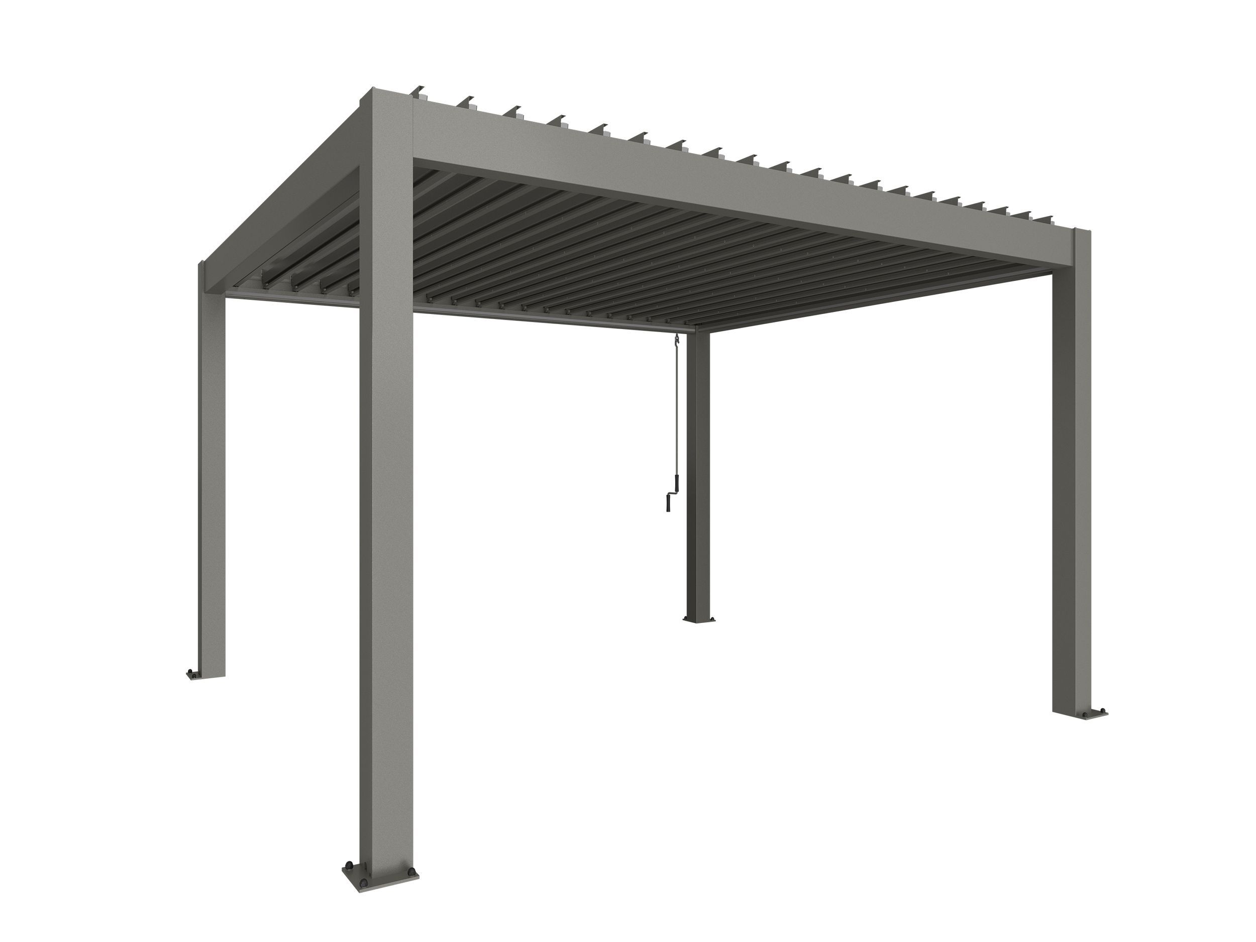 Foto van Biohort Pergola 400 x 350 cm Kwartsgrijs metallic