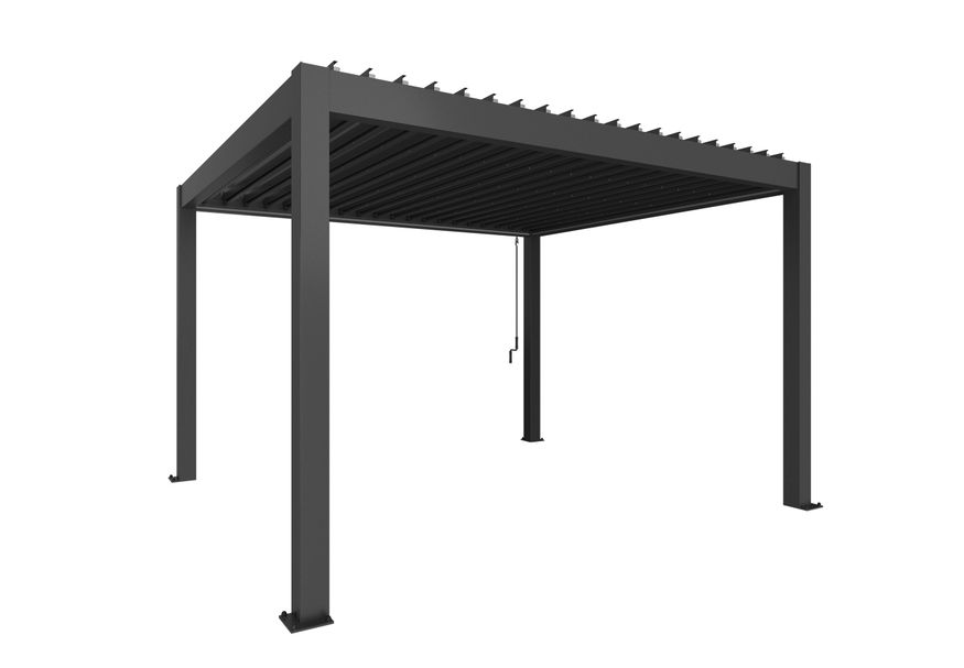 Foto van Biohort Pergola 400 x 350 cm Donkergrijs metallic