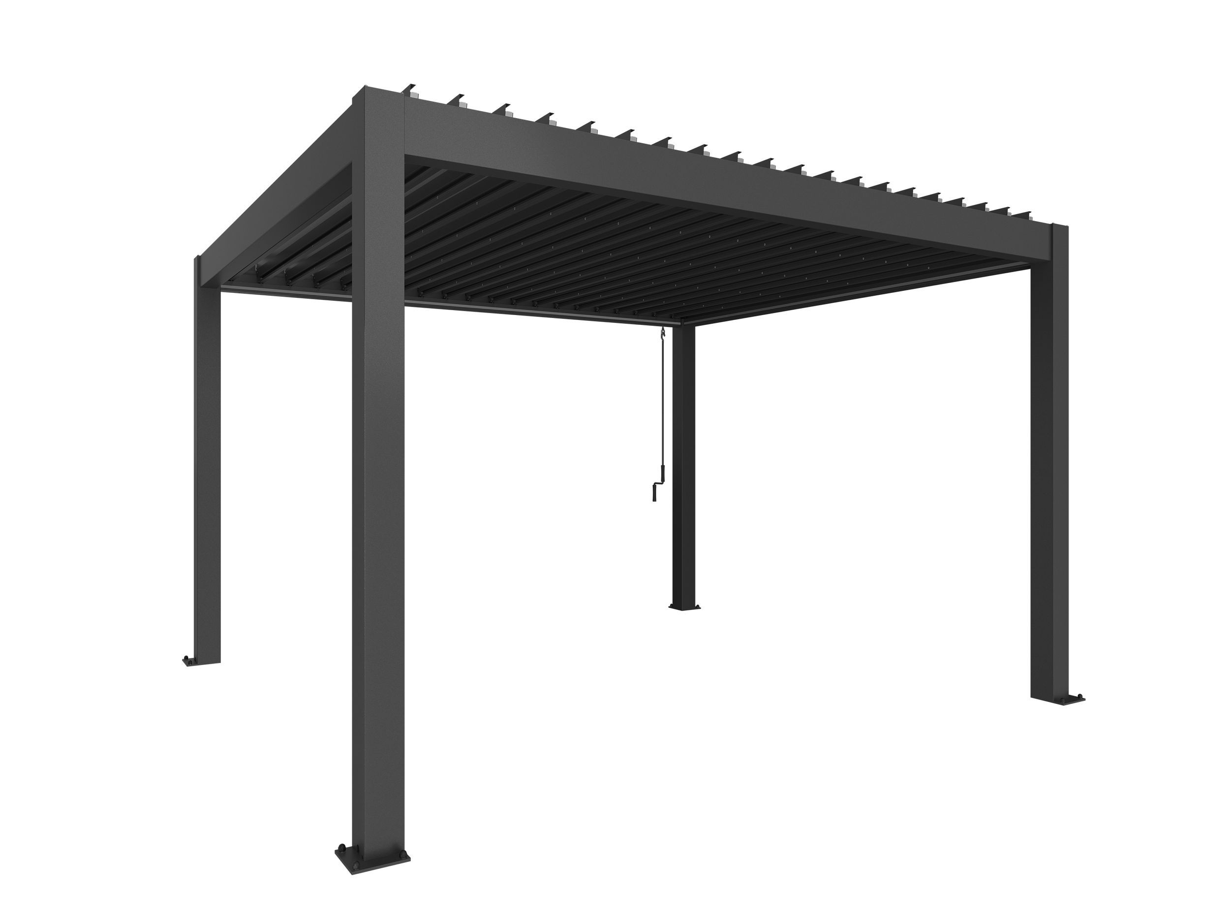 Foto van Biohort Pergola 400 x 350 cm Donkergrijs metallic
