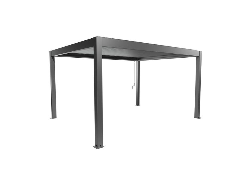 Foto van Biohort Pergola 450 x 350 cm Kwartsgrijs metallic