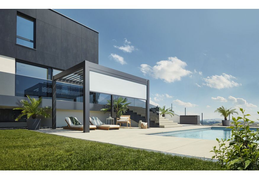Foto van Biohort Pergola 550 x 350 cm Donkergrijs metallic