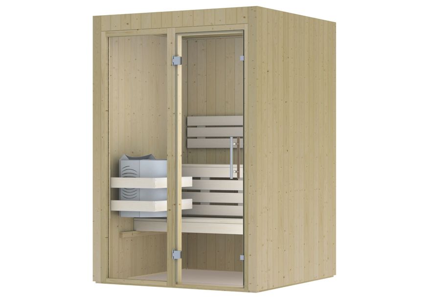 Hot Orange binnensauna Blossom 144x169 cm Foto van Hot Orange binnensauna Blossom 144x169 cm