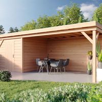 Foto der WoodAcademy Gartenhaus mit Terrasse Bristol