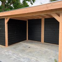 Foto van WoodAcademy tuinhuis met overkapping Bristol nero