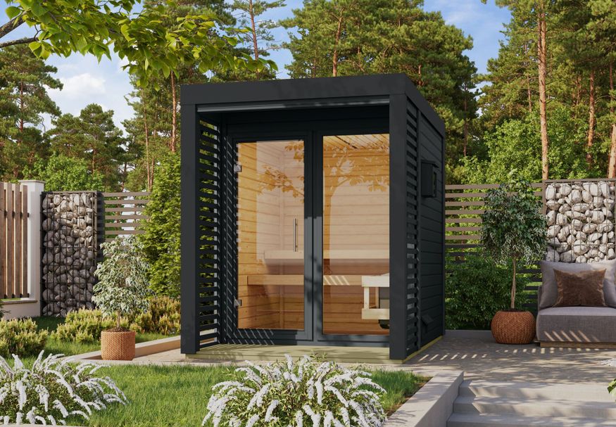 Karibu buitensauna Ares 1 - antraciet|antraciet (235) Foto van Karibu buitensauna Ares 1 - antraciet|antraciet (235)