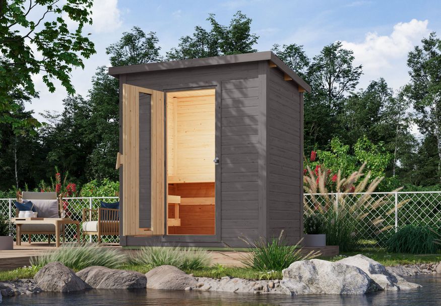 Foto van Karibu buitensauna Hytti 1 - terragrijs (97703)