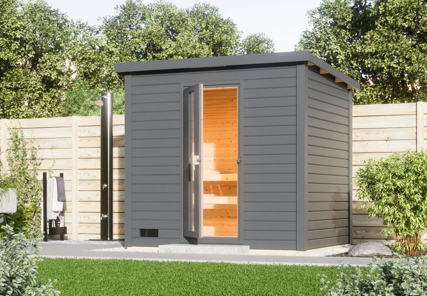 Foto van Karibu buitensauna Hytti 3 - terragrijs (97711)