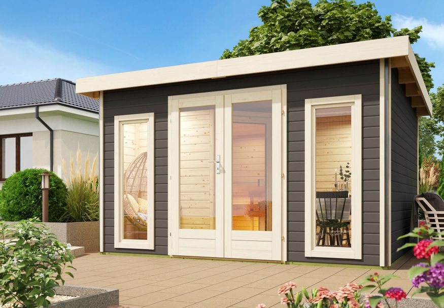 Karibu buitensauna Mainburg 2 - Set B - terragrijs (36105) Foto van Karibu buitensauna Mainburg 2 - Set B - terragrijs (36105)