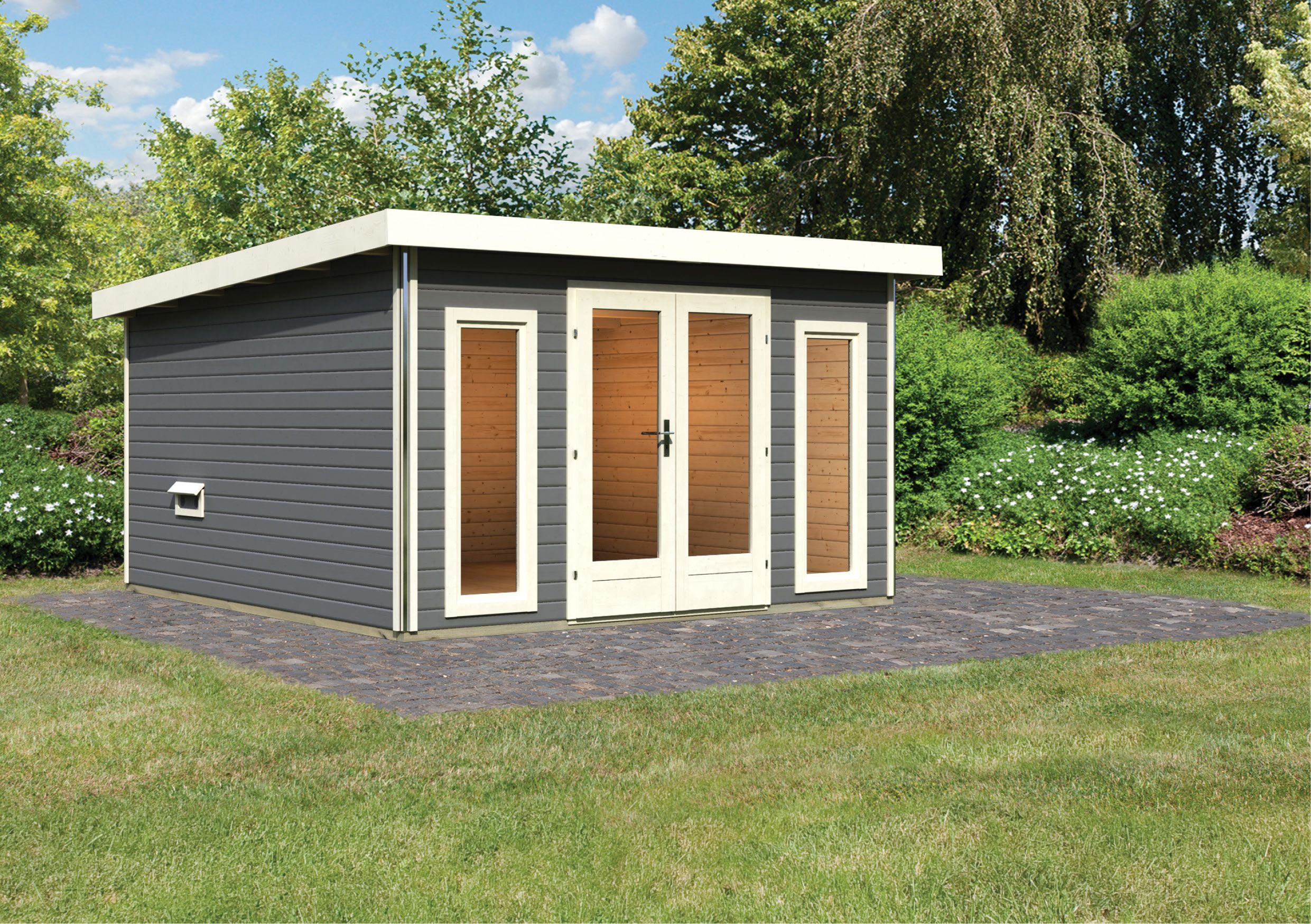 Foto van Karibu 36286 Mainburg 3 buitensauna - terragrijs