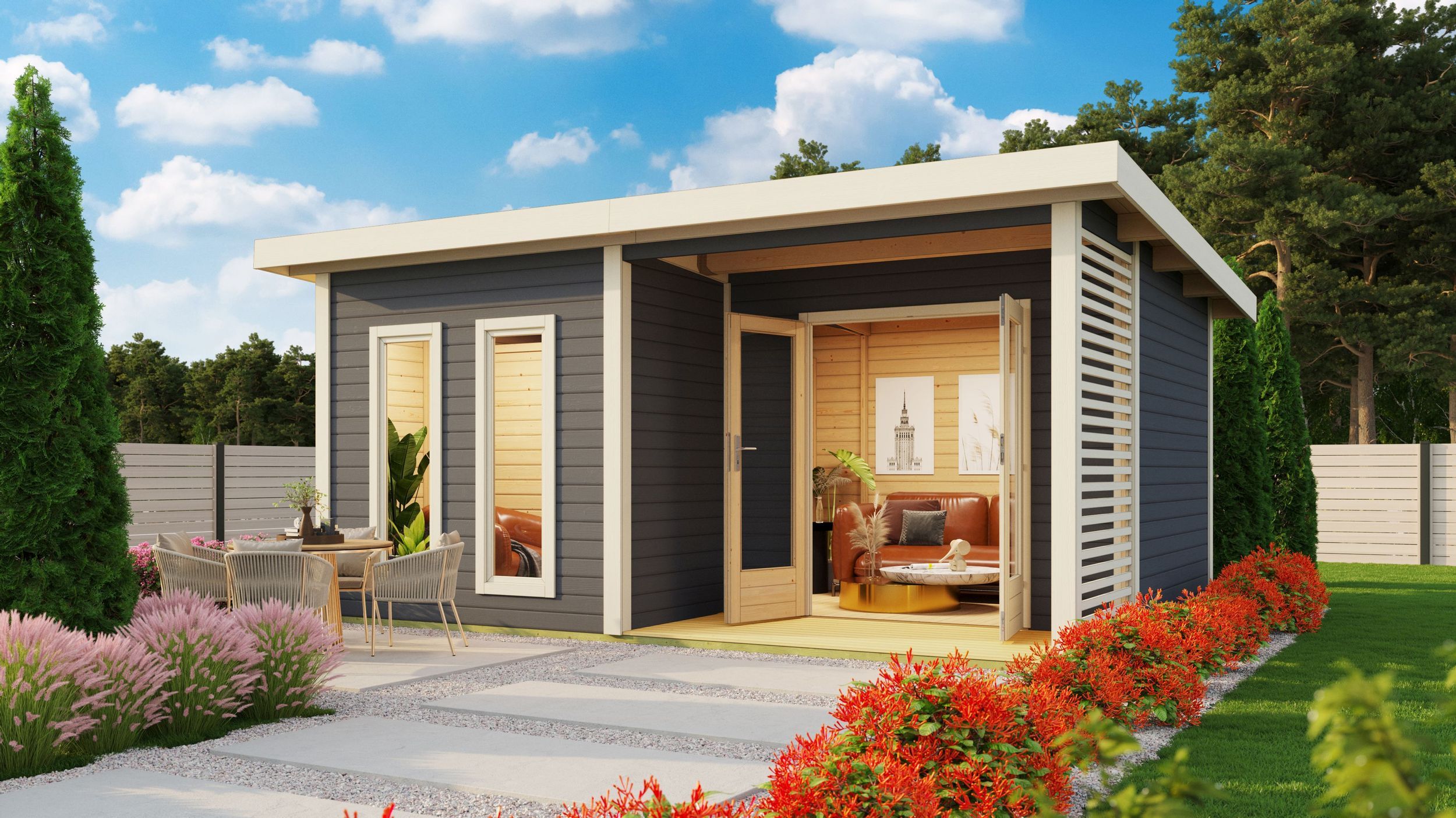 Foto van Karibu 36307 Mainburg 5 buitensauna - terragrijs