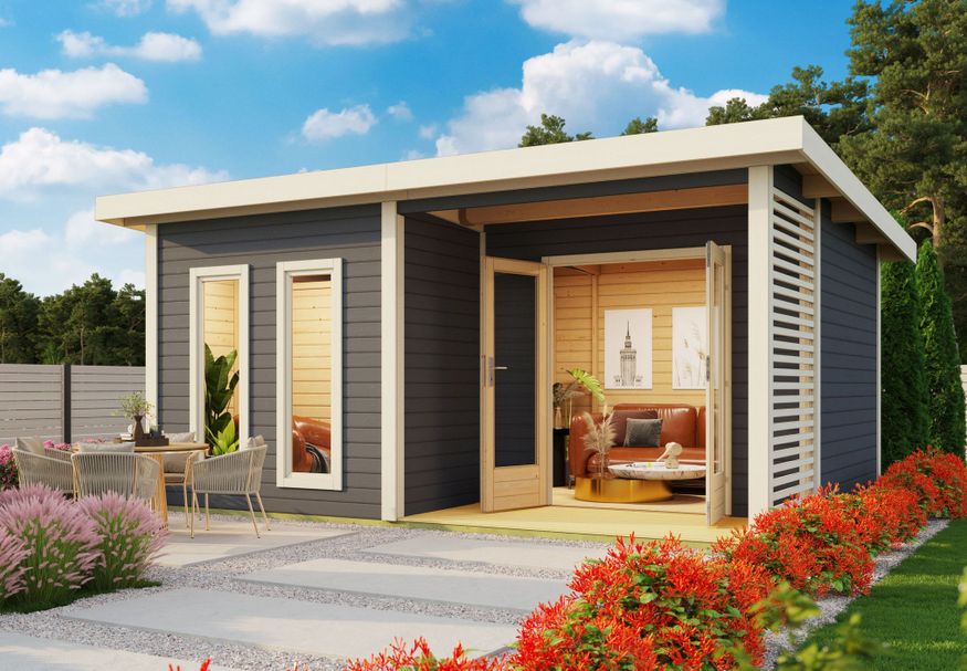 Karibu buitensauna Mainburg 5 - Set B - terragrijs (36307) Foto van Karibu buitensauna Mainburg 5 - Set B - terragrijs (36307)