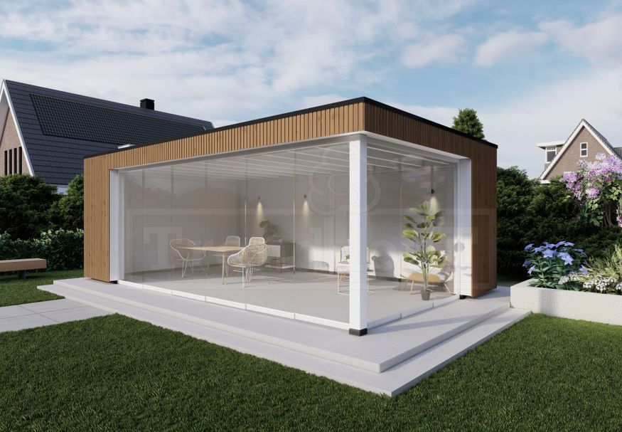 Foto van Trendhout buitenverblijf Capri model links 720x375 cm