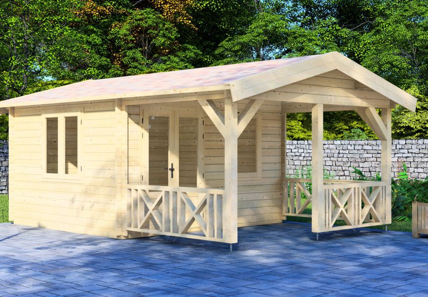 Graed Blokhut Charmed 595x400 cm - 68 mm Foto von Graed Blokhut Charmed 595x400 cm - 68 mm