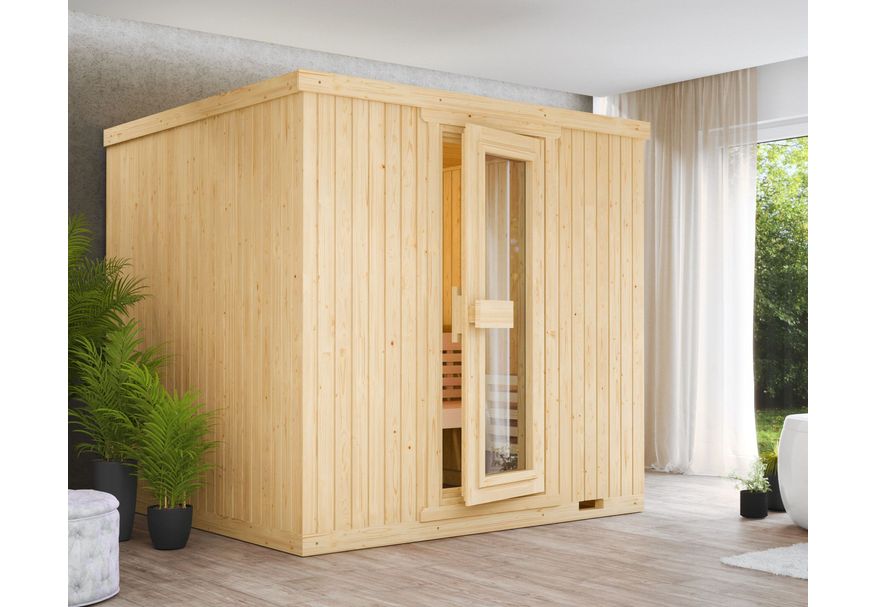 Azalp Elementsauna 152x220 cm, vuren Foto van Azalp Elementsauna 152x220 cm, vuren