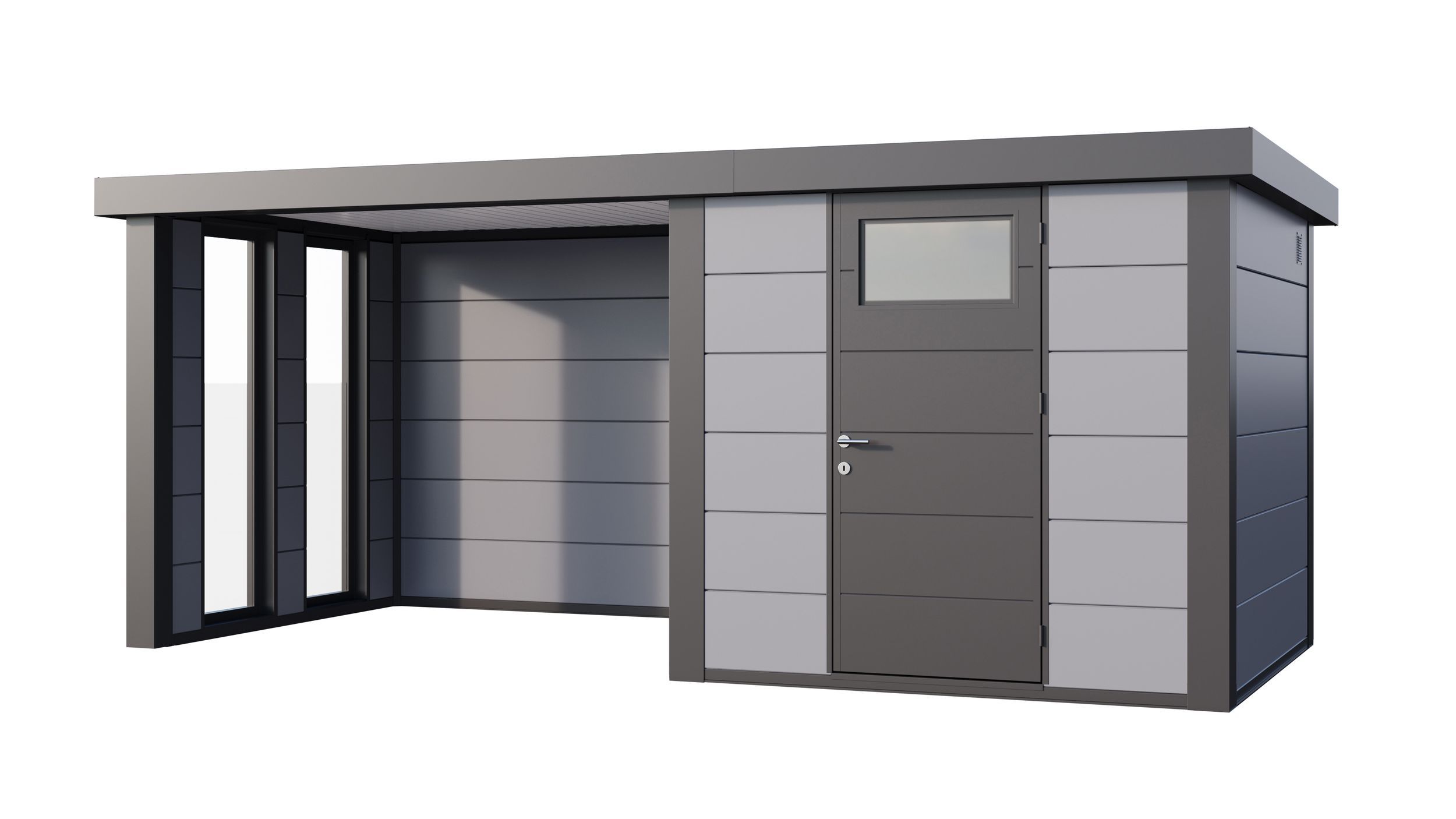 Foto van Telluria Classico 2424 metalen tuinhuis met lounge small links